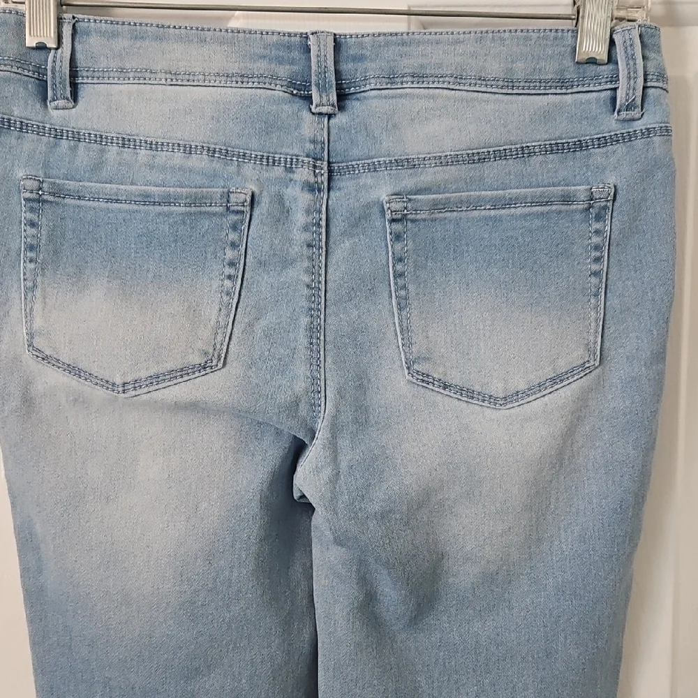 Blue Jeans with Sequined Knee Panels. Size 14